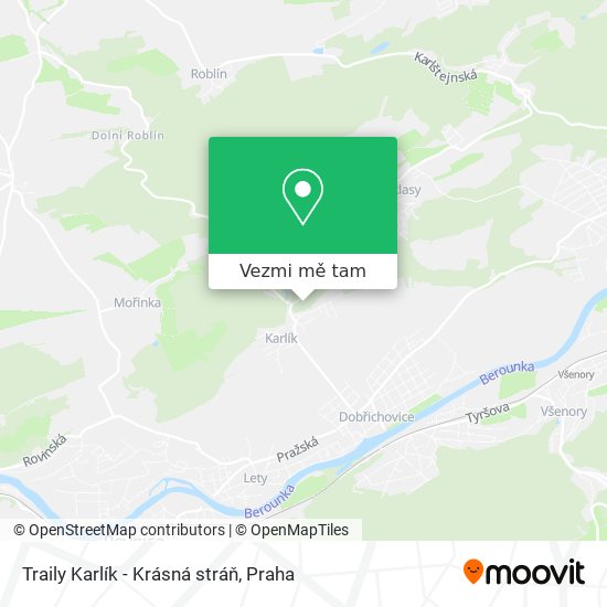 Traily Karlík - Krásná stráň mapa