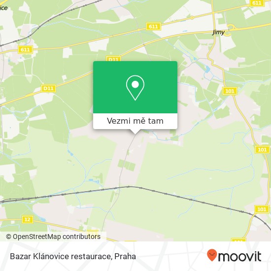 Bazar Klánovice restaurace mapa