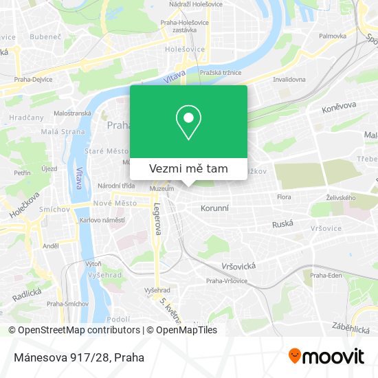 Mánesova 917/28 mapa