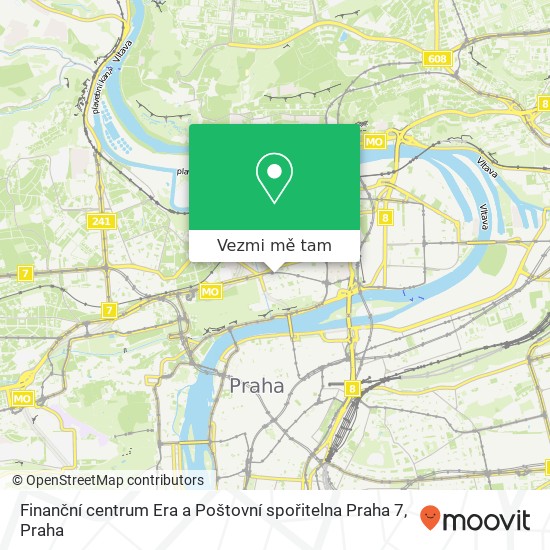 Finanční centrum Era a Poštovní spořitelna Praha 7 mapa