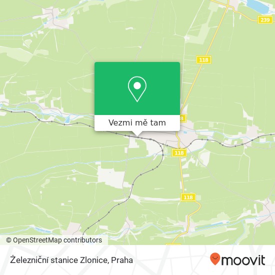 Železniční stanice Zlonice mapa