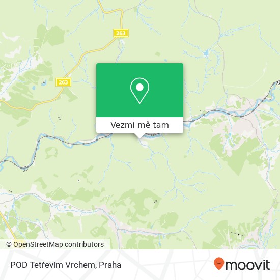 POD Tetřevím Vrchem mapa