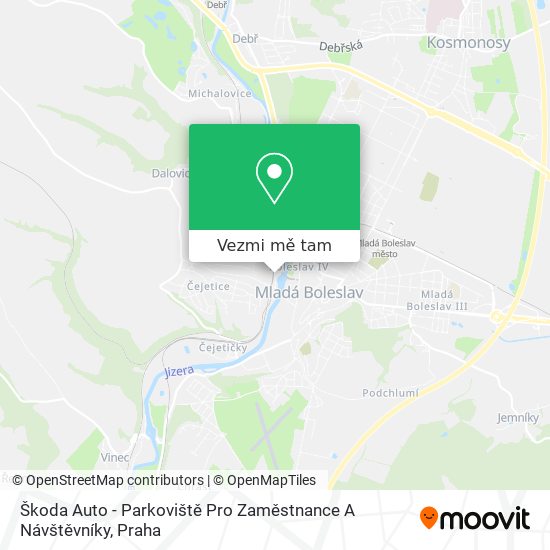 Škoda Auto - Parkoviště Pro Zaměstnance A Návštěvníky mapa