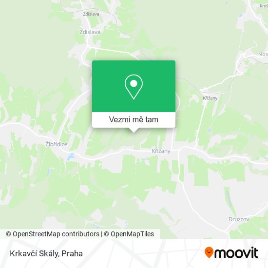 Krkavčí Skály mapa