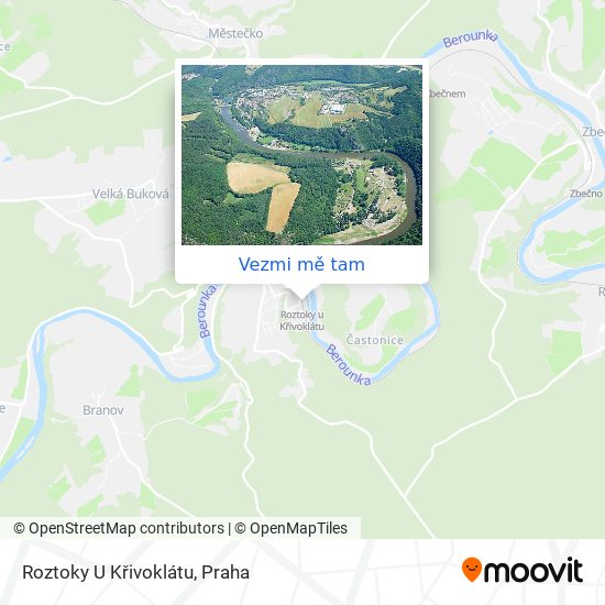 Roztoky U Křivoklátu mapa