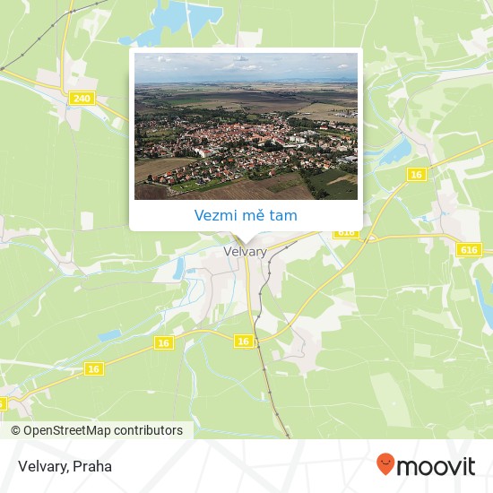 Velvary mapa
