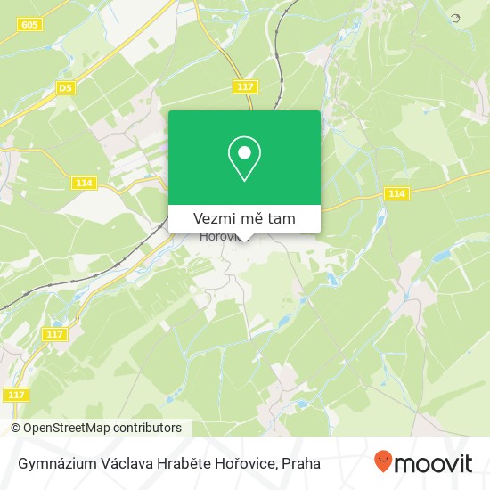 Gymnázium Václava Hraběte Hořovice mapa