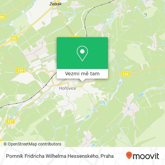 Pomník Fridricha Wilhelma Hessenského mapa