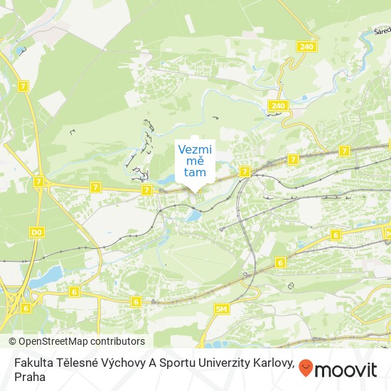 Fakulta Tělesné Výchovy A Sportu Univerzity Karlovy mapa