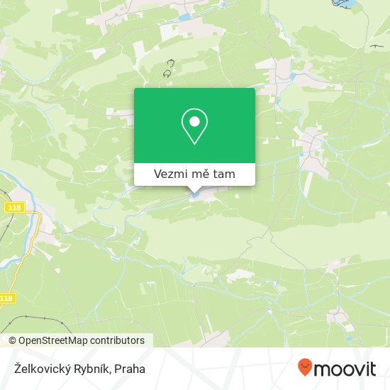 Želkovický Rybník mapa