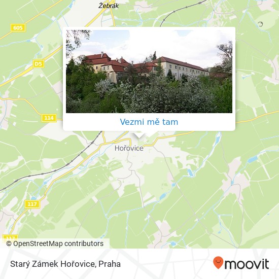 Starý Zámek Hořovice mapa