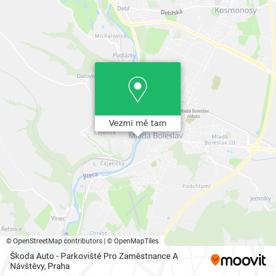 Škoda Auto - Parkoviště Pro Zaměstnance A Návštěvy mapa