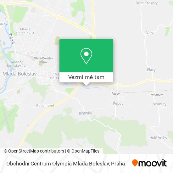 Obchodní Centrum Olympia Mladá Boleslav mapa