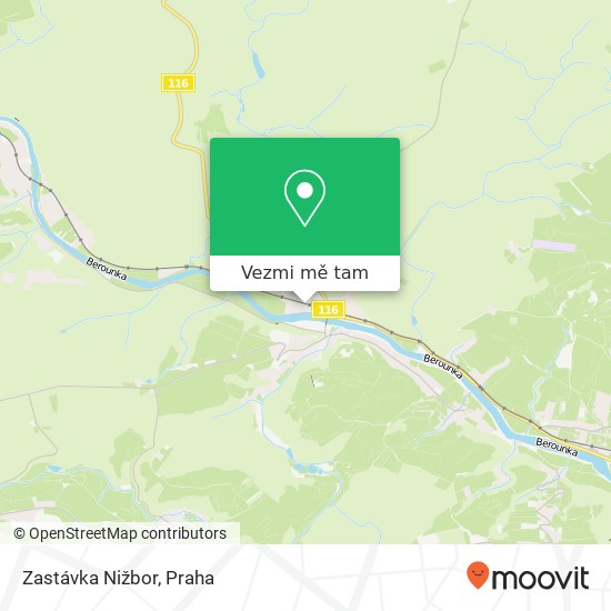 Zastávka Nižbor mapa