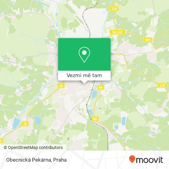 Obecnická Pekárna mapa