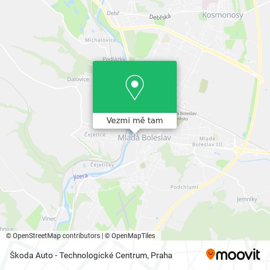 Škoda Auto - Technologické Centrum mapa