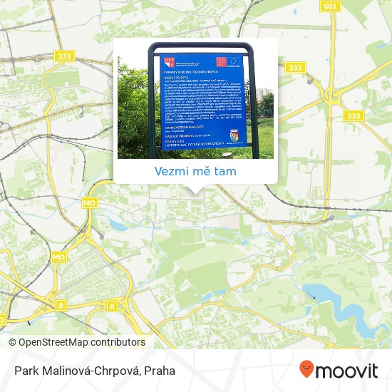 Park Malinová-Chrpová mapa