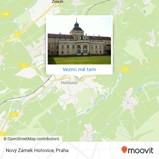 Nový Zámek Hořovice mapa