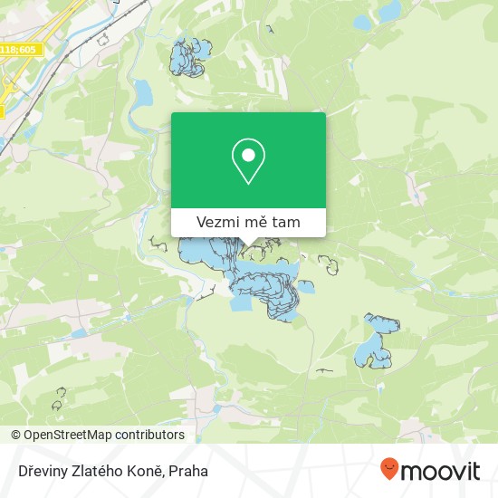 Dřeviny Zlatého Koně mapa