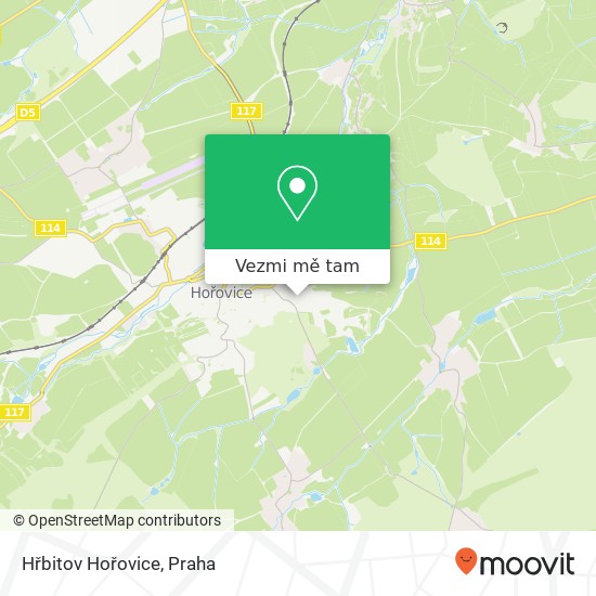 Hřbitov Hořovice mapa