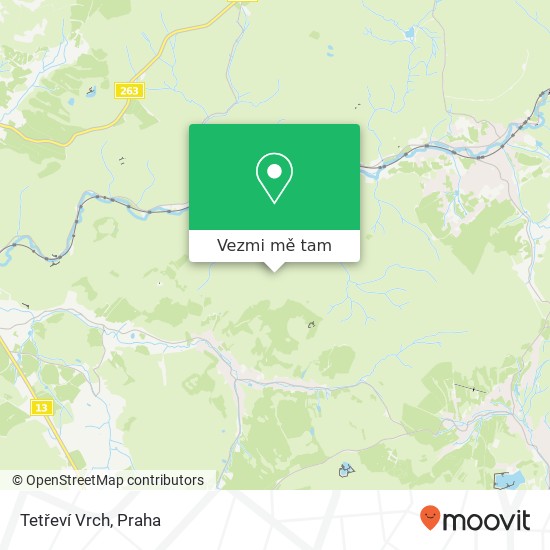 Tetřeví Vrch mapa