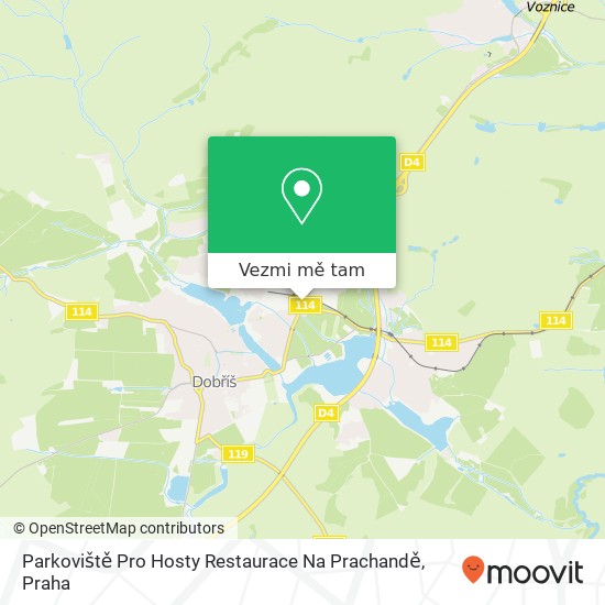 Parkoviště Pro Hosty Restaurace Na Prachandě mapa