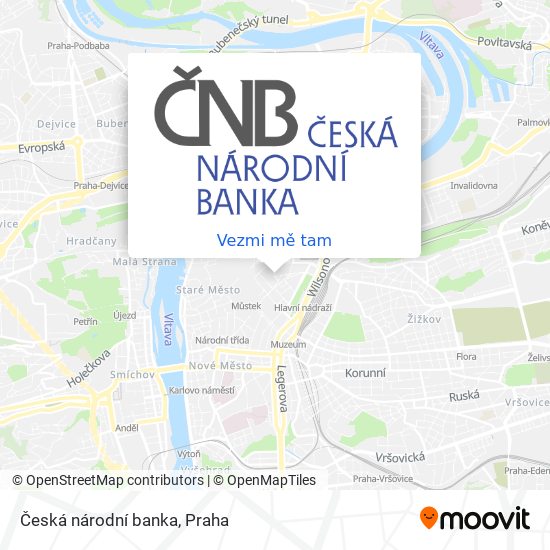 Česká národní banka mapa