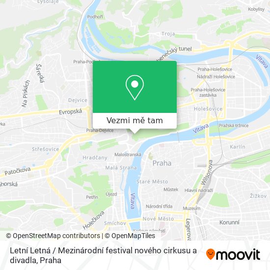 Letní Letná / Mezinárodní festival nového cirkusu a divadla mapa