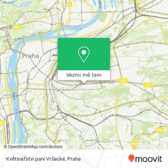 Květinářství paní Vršecké mapa