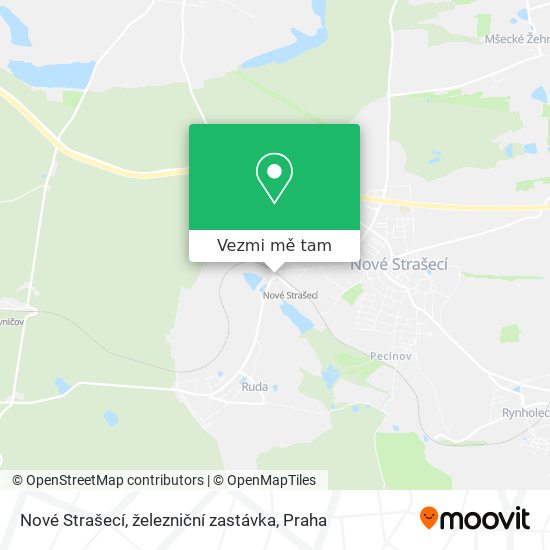 Nové Strašecí, železniční zastávka mapa