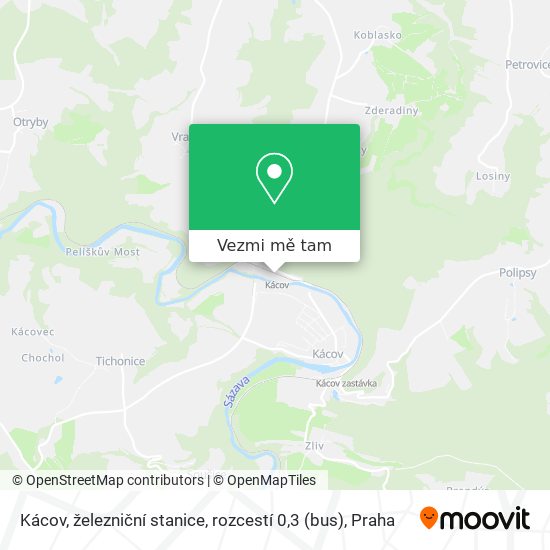 Kácov, železniční stanice, rozcestí 0,3 (bus) mapa