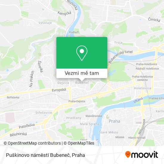 Puškinovo náměstí Bubeneč mapa