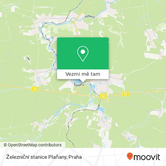 Železniční stanice Plaňany mapa