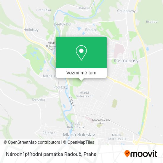 Národní přírodní památka Radouč mapa
