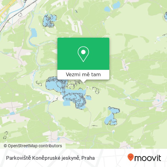 Parkoviště Koněpruské jeskyně mapa