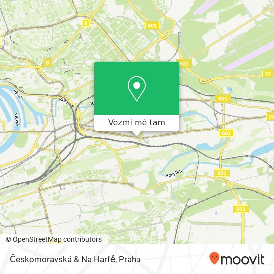 Českomoravská & Na Harfě mapa