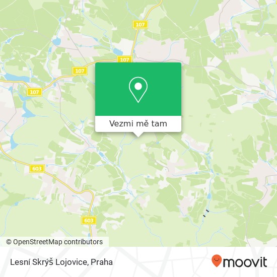 Lesní Skrýš Lojovice mapa
