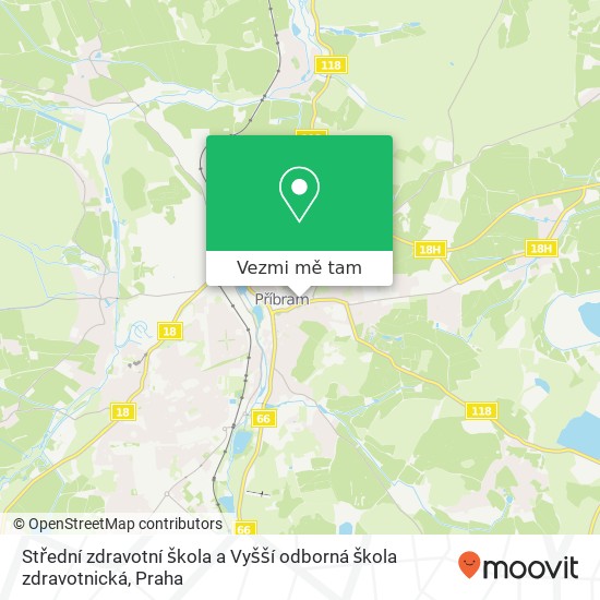 Střední zdravotní škola a Vyšší odborná škola zdravotnická mapa