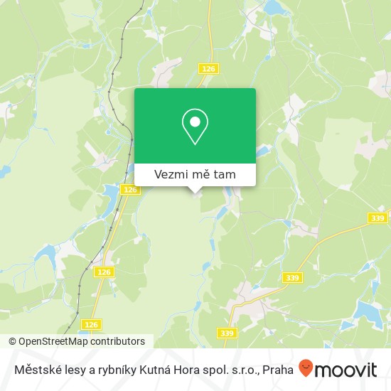 Městské lesy a rybníky Kutná Hora spol. s.r.o. mapa