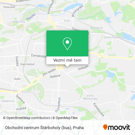 Obchodní centrum Štěrboholy (bus) mapa