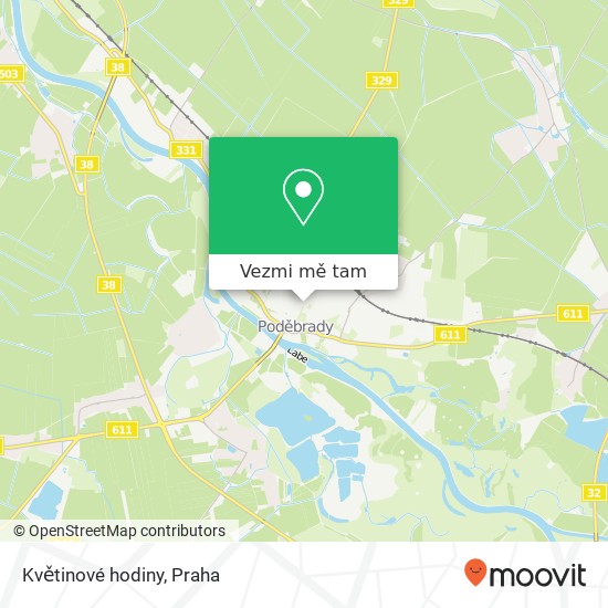 Květinové hodiny mapa