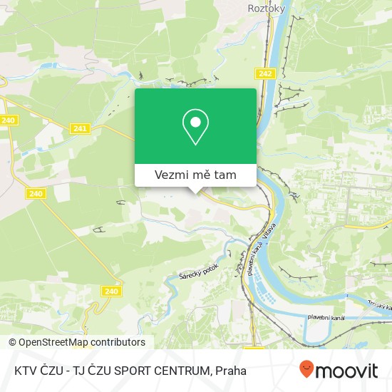 KTV ČZU - TJ ČZU SPORT CENTRUM mapa