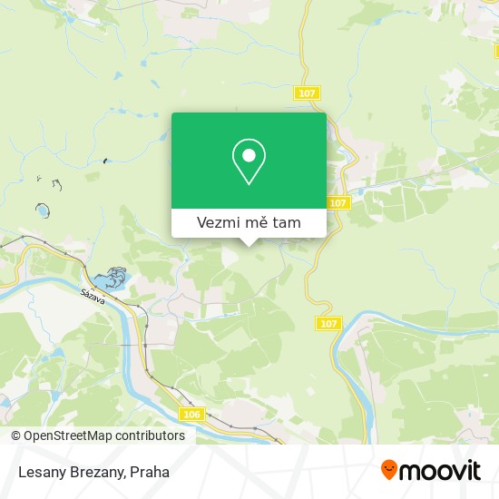 Lesany Brezany mapa