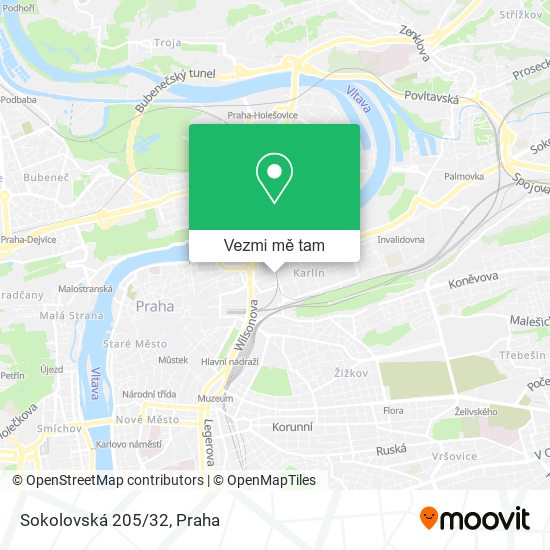 Sokolovská 205/32 mapa