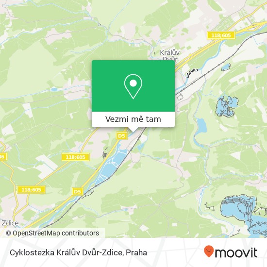 Cyklostezka Králův Dvůr-Zdice mapa