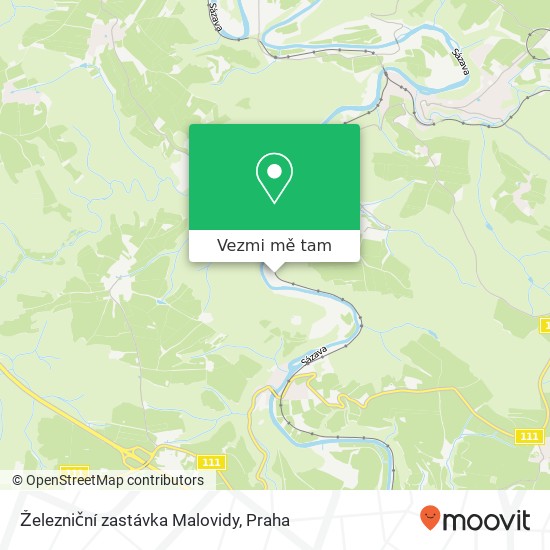 Železniční zastávka Malovidy mapa