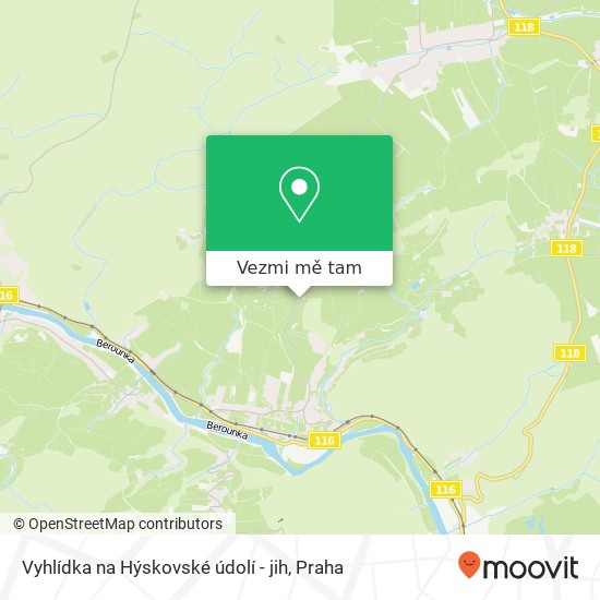 Vyhlídka na Hýskovské údolí - jih mapa