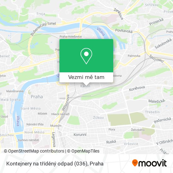 Kontejnery na tříděný odpad (036) mapa