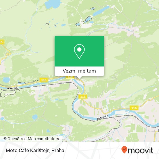 Moto Café Karlštejn mapa