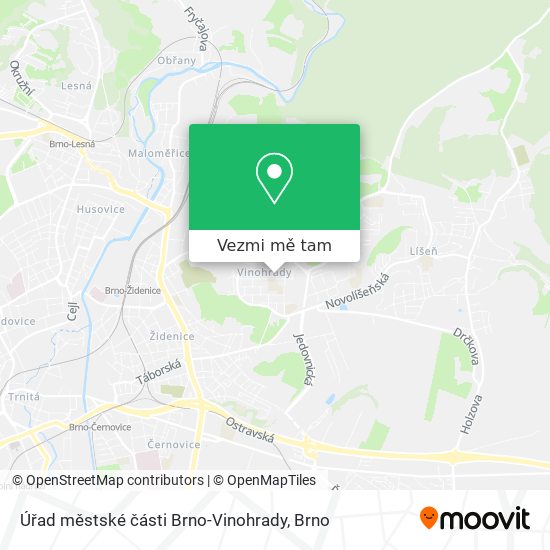 Úřad městské části Brno-Vinohrady mapa